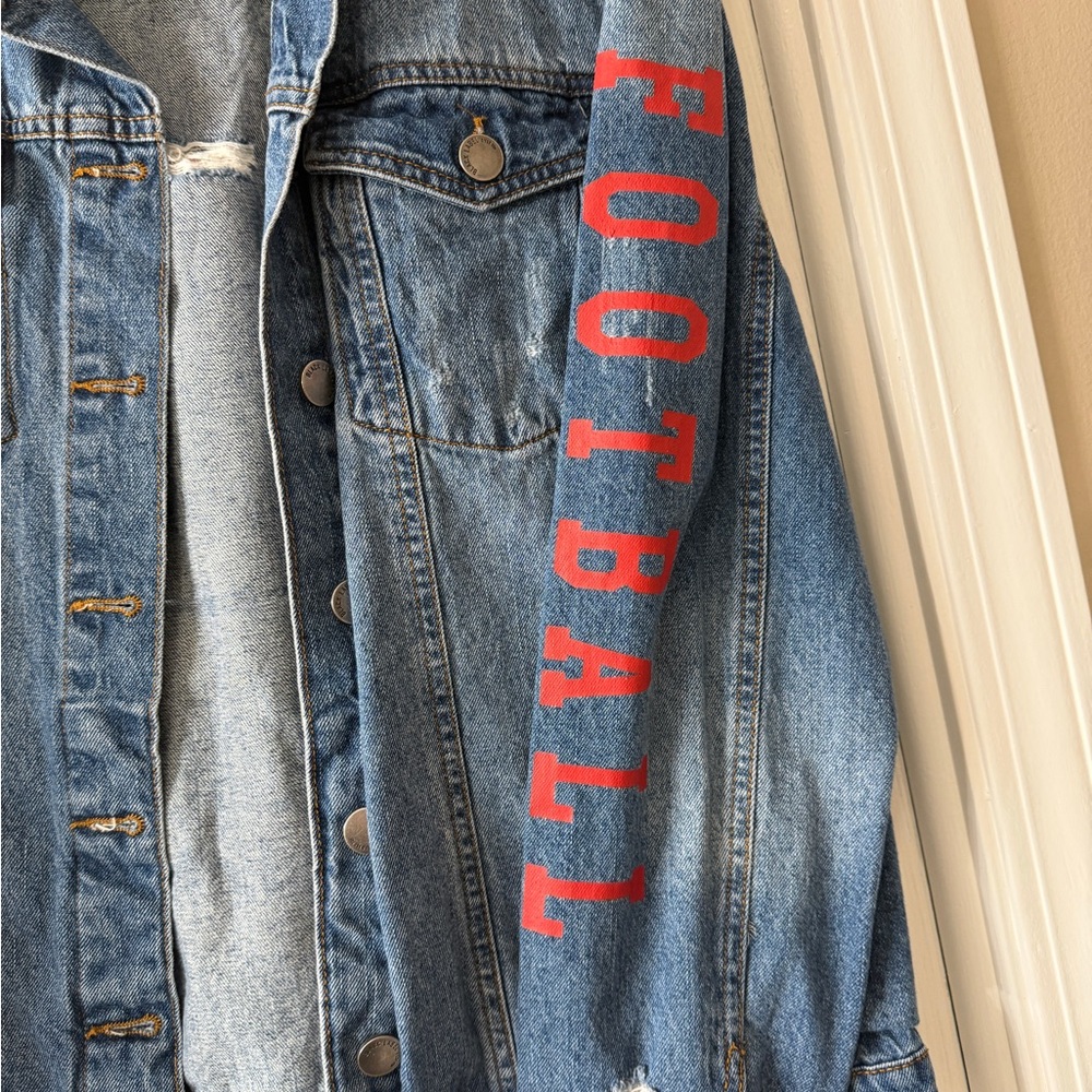 KC CHIEFS Denim Jacket with Red Lettering - Picture 3 of 3
